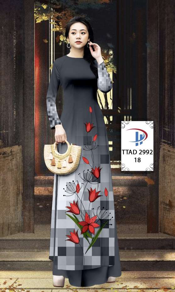 Vải Áo Dài Hoa In 3D AD TTAD2992 53